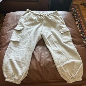 Abercrombie & Fitch Light Gray Cargo Sweats